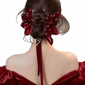 Tiaras de noiva Acessórios de cabelo de casamento Mulheres Hairwear Noivado Headpiece Nupcial Hairbands Vinho Tinto Jóias Românticas T1Hx #