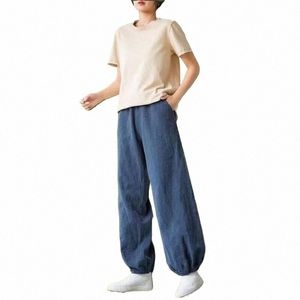 summer Cott Linen Women Big Size Bloomers Pants Casual Hig Wist Ankle-length Pantales Thin Baggy 4xl Mom Jogger Sweatpants a80O#