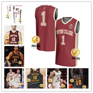 Abe Atiyeh Boston College Jersey 5 Fred Payne 10 Prince Aligbe 13 Donald Hand Jr. 21 Devin McGlockton College Eagles Basketball Jerseys Custom Stitched