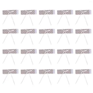 Tigelas 20pcs laço guardanapo anel fivela natural mesa cadeira serapilheira festa de casamento decoração suprimentos