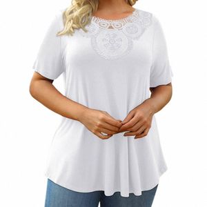 Plus size feminino topos 2024 verão grande tamanho básico camiseta cor sólida casual coreano pulôver camisa para roupas femininas 405n #