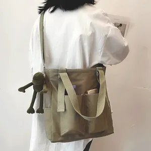 Shoulder Bags 2024 Canvas Women Handbags Large Capacity School Book Messenger Student Tote Bag Shopping Top Handle