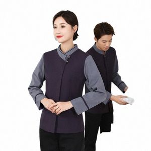 Reinigung Arbeitskleidung Damen Lg-Ärmelanzug Hotelzimmer Tante Reinigungsdienst Uniform Herbst- und Winterkleidung PA Housekeep s45V #