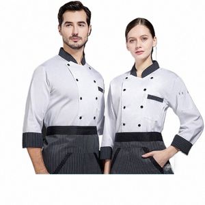 Spring Men's Chef Jacket Restaurant Kitchen Clothes Catering Chef's Coat Bakery Cook Cook Coaking Hat Cafe Waiter Apr Justerbar x2nx#
