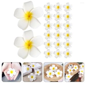 Flores decorativas 20 Pcs Artificial Frangipani Plumeria Flor Hairpin Clipe Chapelaria Acessórios Acessórios Ferro Miss Barrettes