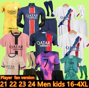 Size 16-4XL 2024 2025 MBAPPE soccer jerseys ASENSION maillot de foot HAKIMI LEE KANG IN VERRATTI football shirt 23 24 UGARTE Hernandez psgs. hommes enfants kids