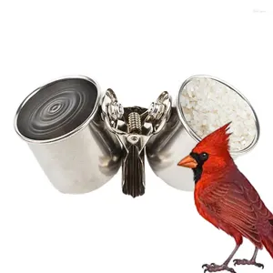 Other Bird Supplies Parrot Food Water Bowls Feeding Bowl For Cage Feeder Stainless Steel With Clip Dish