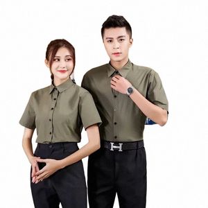 Padaria Work Wear Coffe Shop Waitr Unfiorm Manga Curta Hotel Uniformes Food Service Workwear Cook Clothing Staff Macacões V4a0 #