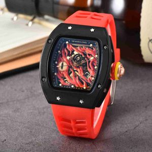 Live Broadcast Barrel Shaped Demon Eye Super Strong Night Light Non Mechanical Hollow svänghjul Fashionabla Mens Watch