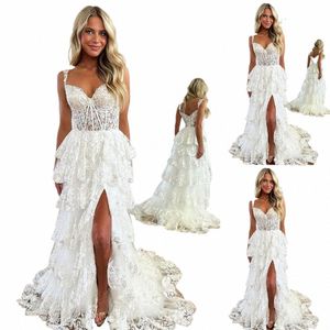 Princ A Line Выпускной Dr Stunning Sweetheart Party Dr Оборки с открытыми плечами и разрезом Кружева Вечерние платья Dr Vestidos De Noche H3KE#