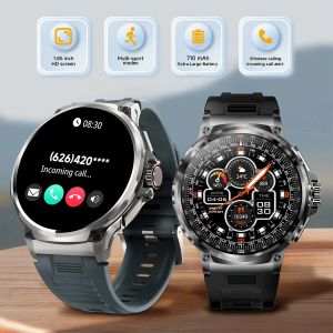 V69 1.85 inç HD Bluetooth Çağrı Akıllı Saat Men Sports Fitness Tracker Kalp Monitörü 710mAH Android iOS telefon için akıllı saat