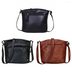 Shoulder Bags Vintage Women PU Leather Casual Solid Color Soft Handle Small Female Messenger Handbags For Traveling
