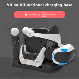 Stands 6 in 1 Portable Game Controller Charger for PS5 Accessories VR Move Charging Support Stand with TypeC for VR Helmet Holder