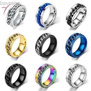 Wedding Rings Titanium Steel Rotatable Chain Rings for Men Women Spinner Ring Anti Stress Multifunctional Rings Bottle Opener Ring Club Gift 24329