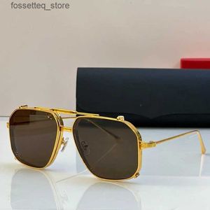 Sunglasses Fashionable Double Layered Women Sunglasses Personalized Alloy Frame Retro Pilot Contact Lens UV400 Outdoor Men Sun Glasses L240322