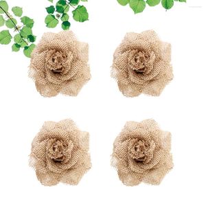 Flores decorativas 4 PCS Barrettes DIY Flor Ornamento Artesanal Casamento Rural Alfinete de Cabelo Fantasia Artesanato