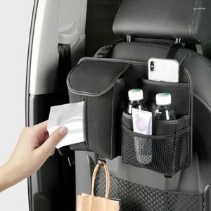 Storage Bags Car Seat Back Bag Hanging With Hook Suede Paper Drawer Tissue Box Organizer