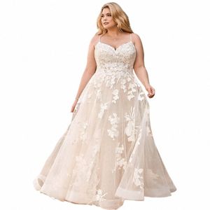 Abiti da sposa pastorali senza spalline per la sposa Plus Size Backl Abiti da sposa Appliques Sweep Train A-Line Vestido De Noiva o7g2 #