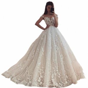 Splendido abito da sposa bohemien da donna elegante con maniche a cuore e applicazioni in pizzo con cintura e perline, abito da sposa Princ b1j1 #