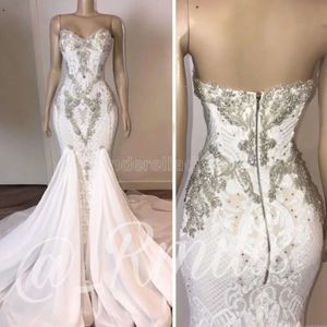 Country Sweetheart Beading Mermaid Dresses Backless Applique Lace Plus Size Bridal Gowns Bohemian Wedding Dress