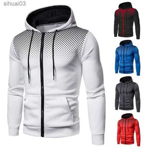 Men's Hoodies Sweatshirts Mens Hoodie Zipper Pocket Polka Pot Printed Hoodie Sweatshirt Outdoor Leisure Daily Hoodie Ultra Thin Suitable for SweatshirtsL2403