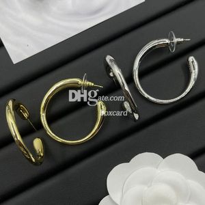 Gold Hoop Küpe Kulaklıkları Tasarımcı Paslanmaz Çelik Çember Küpeler Dangler Kutu Doğum Günü Noel Hediyesi