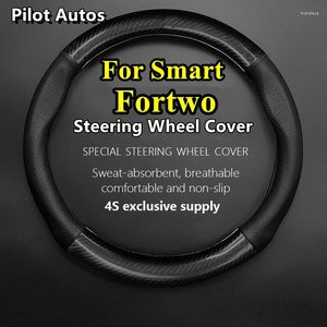 Steering Wheel Covers For Smart Fortwo Car Cover Genuine Leather Carbon Fiber Women Man Summer Winter