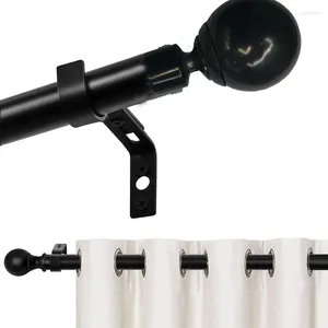 Shower Curtains Classics Extendable 32-110 INCH Heavy Duty Curtain Rods For Windows Adjustable Black Metal Rod Set With Brackets