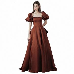 Aylosi elegante festa dres para mulheres banquete bolha manga barco pescoço vestido bola a linha saia feminina baile de formatura noite dr vestido r4sO #