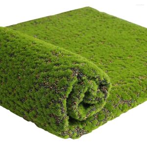 Dekorativa blommor Simulerad grön väggfaux mossa konstgjorda gräsmatta mini trädgård falska bonsai torv bomull mikro landskap scen landskapsarkitektur