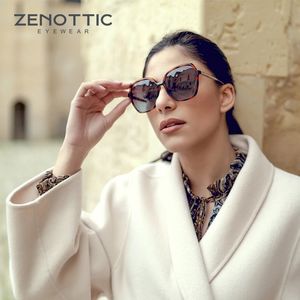 Óculos de sol polarizados de grandes dimensões Zenottic para mulheres Big Square Frame UV400 Sun Glasses Design de marca de luxo Dirving Shades Ladies 240323
