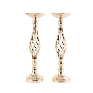 Candle Holders 2 Pieces Iron Candleholder Coffee Shop Decorative Flower Stand Candlestick