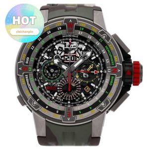 Relógio de pulso RM Racing RM60-01 Flyback automático 50 mm com pulseira de titânio RM60-01