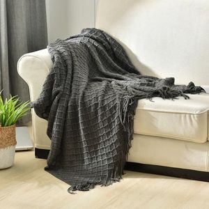 Blankets 2024 City Knitted Throw Blanket Nordic Style Cozy Home Sofa Decorate Cover Yellow Plaid Bedspread 130x230cm