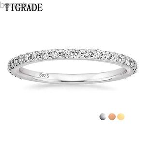 Pierścienie ślubne Tigrade 2mm 925 Srebrny pierścionek dla kobiet Wedding Some Cubic Zirconia Pełna wieczność stabilna pierścionek zaręczynowy Rozmiar 3-13 24329