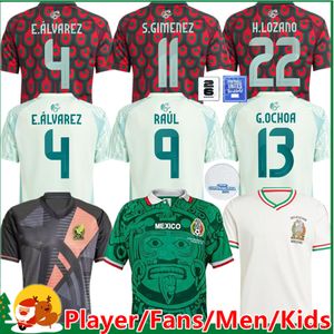 2024 Mexiko Soccer Jersey H. Losano Chicharito G dos Santos S.Gimenez 24 25 Men Women Kids Kit Sports Football Shirt Set Training Mexican Home Away MealSekare