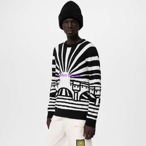 9A فاخرة رجال سترة أزياء أزياء مصممة للملابس الرياضية الهيب هوب خطاب هوديي للطباعة بطبعة عرض غير رسمية Sunshine Parisian Style Jacquard Knit Sweater