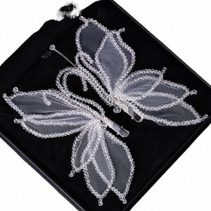 Criativo Crystal Butterfly Clip Handmade Wedding Headdr requintado enfeites de cabelo de casamento acessórios de cabelo para mulheres j8AG #