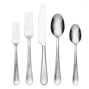 Dinnerware Sets Stainless Steel 20pc Flatware Set: Service For Four With Knife Fork And Spoon
