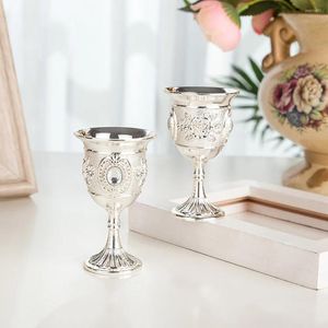 Copos de vinho Royal Tumbler Chalice Cup Vintage Goblet Metal S Vidro Inquebrável Cocktail Stemware Adoração de Riqueza