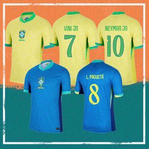 2024 Brazylijskie koszulki piłkarskie 23/24 Casemiro L.paqueta Richarlison Neymar Shirt Raphinha G.jesus Vini Jr Rodrygo Kit Kit Football Mundlid