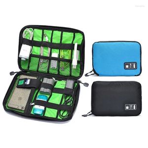 Borse portaoggetti 1pc Nero/Grigio/Blu/Verde Borsa per prodotti digitali portatili da viaggio Cavo dati USB Organizzatore Cuffie Ricarica Scatola del tesoro