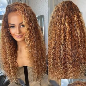 Lace Wigs Natural Color Brazilian Straight Hair With Bangs Fl Hine Made Human For Women 150% Density Drop Delivery Products Dhidi