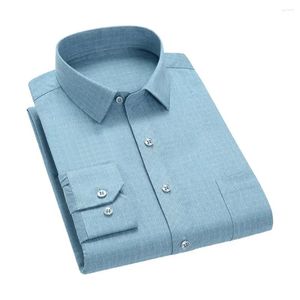 Men's Casual Shirts Quality Cotton Oxford Shirt Long Sleeve Comfortable Breathable Button Pocket Men Solid Dress