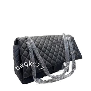 NICE Borsa da donna maxi a tracolla Vinatge a tracolla Airpot Borsa classica trapuntata con patta Borsa grande capacità per vacanze all'aperto Hardware in metallo argento invecchiato