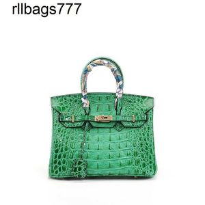 BK Luxurys Bag Leather 2024 Fashion Alligator Bone Simple Cowhide Women's Fashion Portable Women's