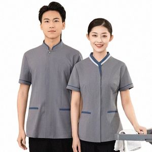 novas roupas de trabalho de manga curta Housekee Community Property Cleaning Summer Guest Room Clothes Hotel Cleaning Service Uniform u0eF #