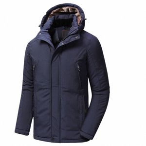 men 2022 Winter New Casual Lg Thick Fleece Hooded Waterproof Parkas Jacket Coat Men Outwear Fi Pockets Parka Jacket 46-58 l1nE#