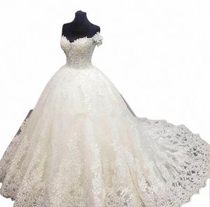 Nuoxifang 2022 Bianco al largo della spalla Vestido De Noiva Wedding Dr Corte dei treni Su misura Plus Size Abito da sposa Tulle Mariage x40I #