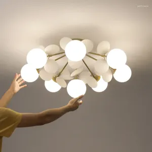 Lampadari Lampada da soffitto nordica per camera da letto Decorazioni per la casa Soggiorno Cucina loft 2024 Apparecchi di illuminazione moderni a sfera in vetro a led